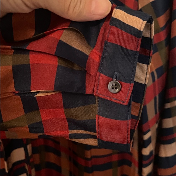 J. McLaughlin Freda plaid flourish dress Multicolor Plaid Long Sleeve Dress - Picture 9 of 12